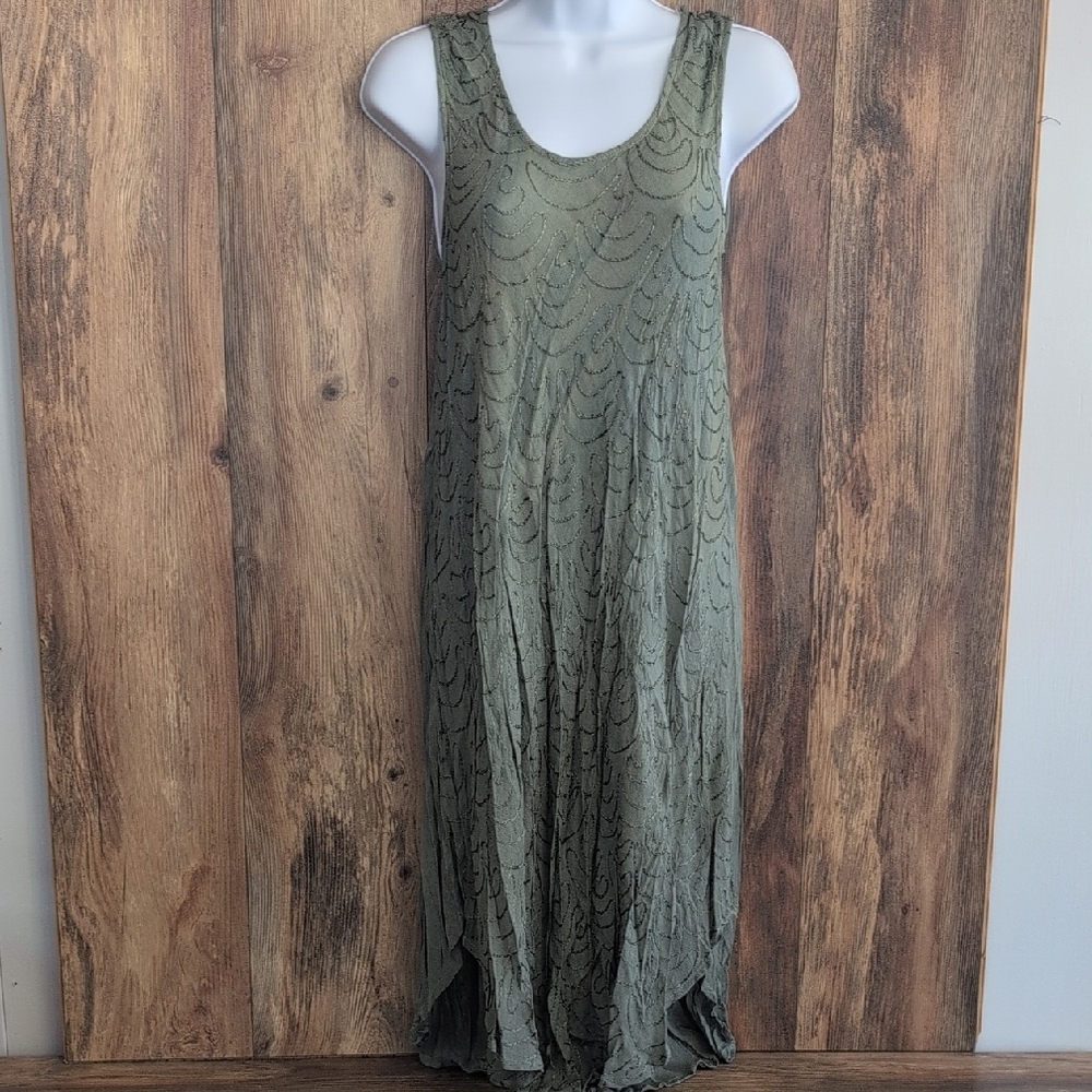 CalStyle Sage Green Midi Dress S